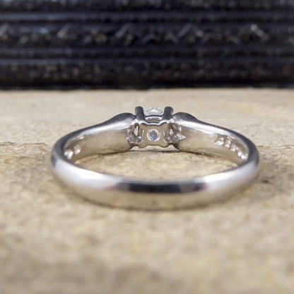 Vintage Brilliant Cut Diamond and Platinum Heart Shoulders Ring