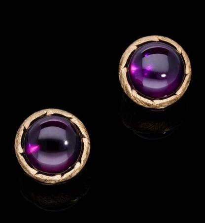 Vintage Buccellati Amethyst Gold Earrings