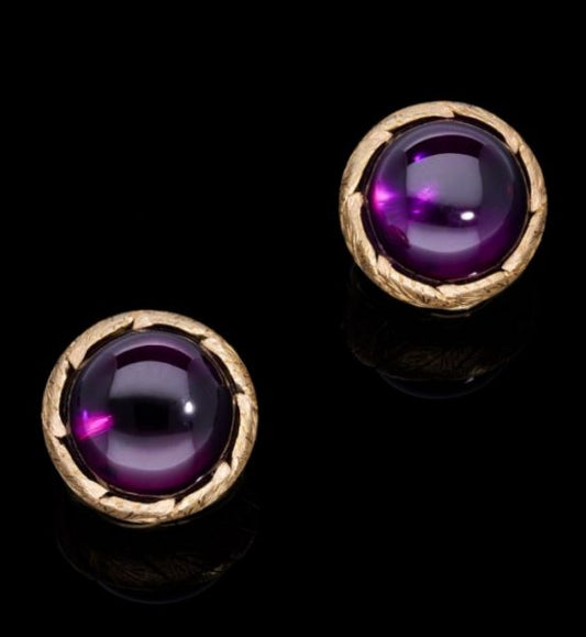 Vintage Buccellati Amethyst Gold Earrings