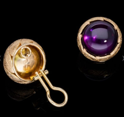 Vintage Buccellati Amethyst Gold Earrings