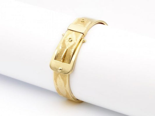 Vintage Buckle Gold Bangle Bracelet