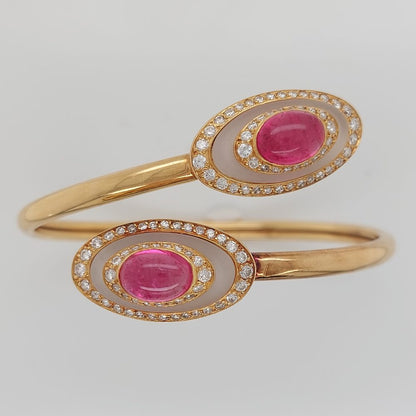 Vintage Bulgari Tourmaline and Diamond Bracelet Bangle