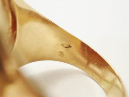 Vintage Cameo, Turquoise and Gold Ring