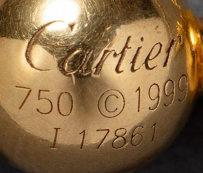 Vintage Cartier Diamond Solitaire Gold Ball Chain Necklace