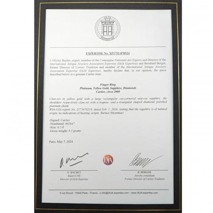 Vintage Cartier 7 Carat Sapphire Burma No Heat and Diamond Ring