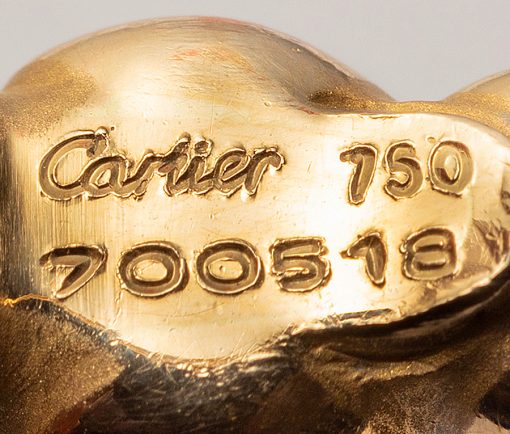 Vintage Cartier Panthere 18ct Yellow Gold Bangle Bracelet, Signed and Numbered