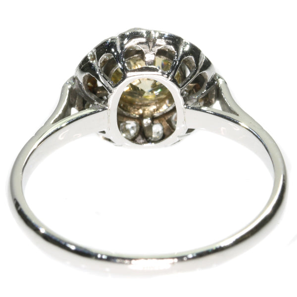 Vintage Champagne Diamond White Gold Ring