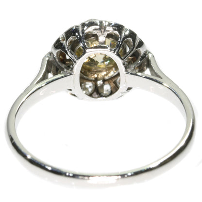 Vintage Champagne Diamond White Gold Ring