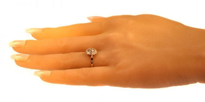 Vintage Champagne Diamond White Gold Ring