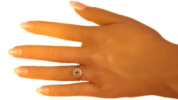 Vintage Champagne Diamond White Gold Ring