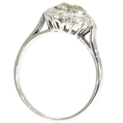 Vintage Champagne Diamond White Gold Ring