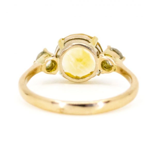 Vintage Citrine and Diamond Gold Ring