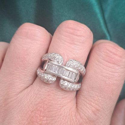 Vintage Diamond Buckle Dress Ring