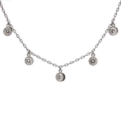 Vintage Diamond Pendant Drop Necklace, 1 carat