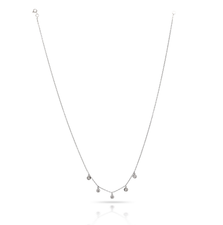 Vintage Diamond Pendant Drop Necklace, 1 carat