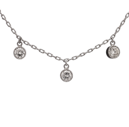 Vintage Diamond Pendant Drop Necklace, 1 carat