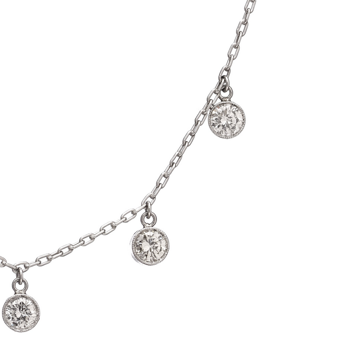 Vintage Diamond Pendant Drop Necklace, 1 carat