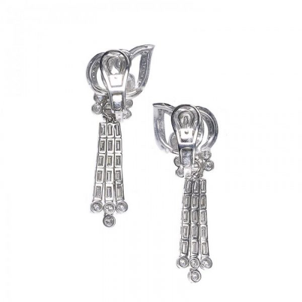 Vintage Diamond Platinum Drop Earrin