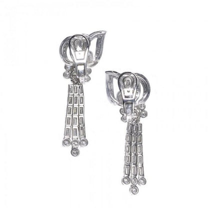 Vintage Diamond Platinum Drop Earrin