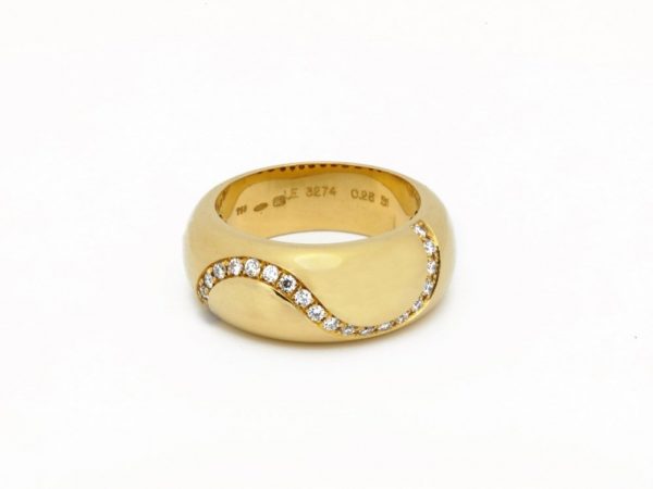 Vintage Diamond Set 18ct Gold Band Ring