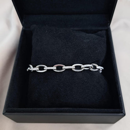 Vintage Diamond Set Oval Link Bracelet