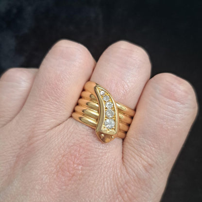 Vintage Diamond Set Snake Ring