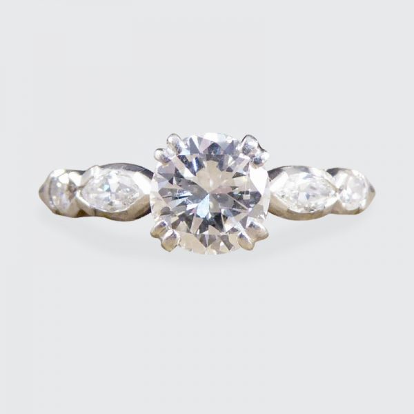 Vintage Diamond Solitaire Engagement Ring, 0.85ct