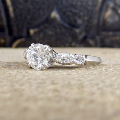 Vintage Diamond Solitaire Engagement Ring, 0.85ct