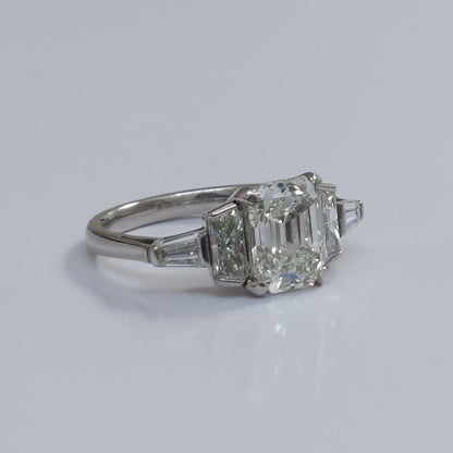Vintage Diamond Three Stone Engagement Ring, 2.80cts
