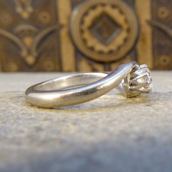 Vintage Diamond Two Stone Ring in 18ct White Gold