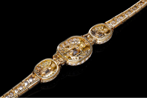 Vintage Diamond and Black Enamel Bracelet