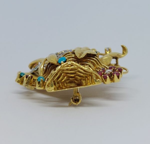 Vintage Diamond and Gem Set Jardiniere Brooch