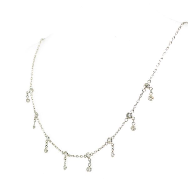 Vintage Diamond and Platinum Chain Necklace