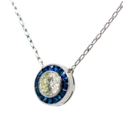 Vintage Diamond and Sapphire Pendant