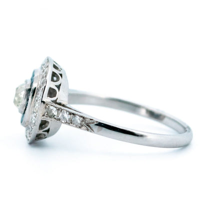 Vintage Diamond and Sapphire Target Cluster Ring