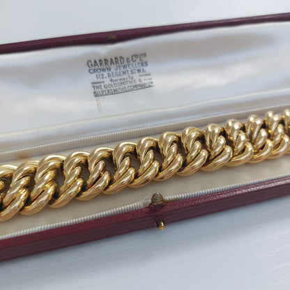 Vintage Double Curb 18ct Gold Bracelet