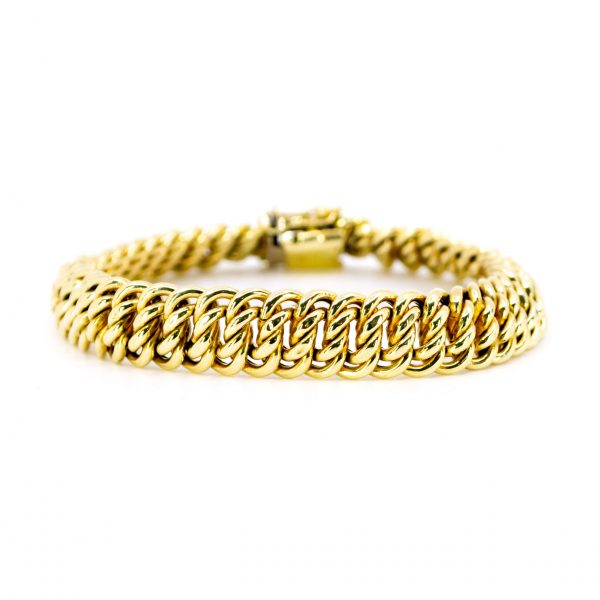 Vintage Double Curb Gold Bracelet