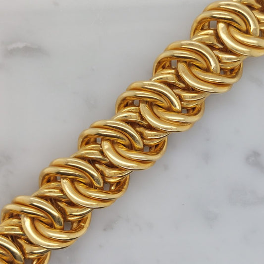 Vintage Double Curb Link Gold Necklace