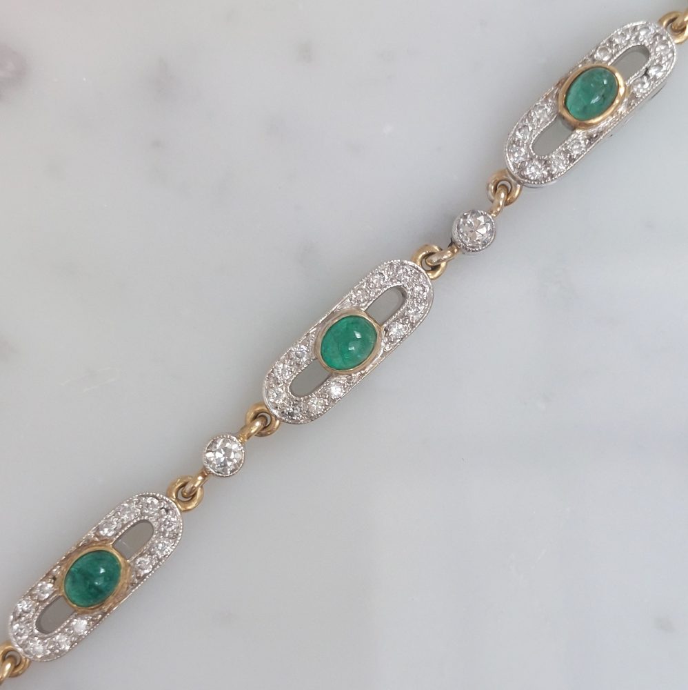 Vintage Emerald and Diamond Bracelet