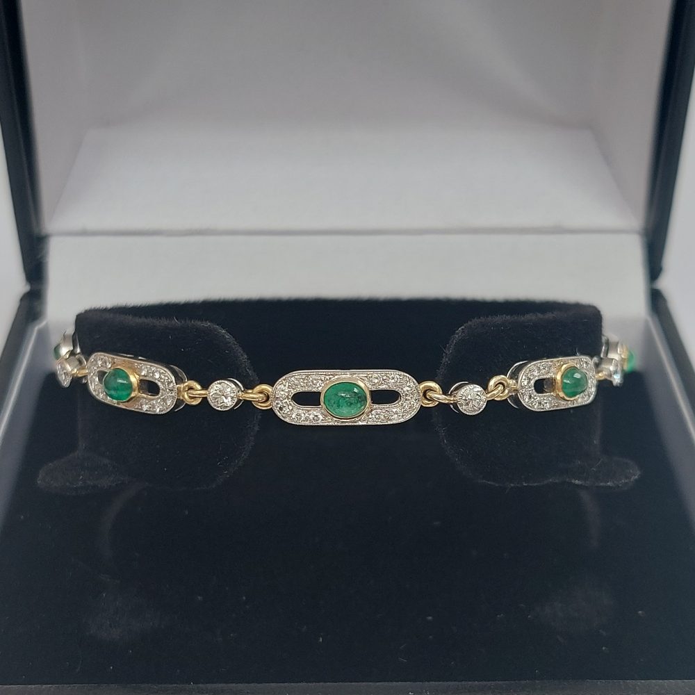 Vintage Emerald and Diamond Bracelet