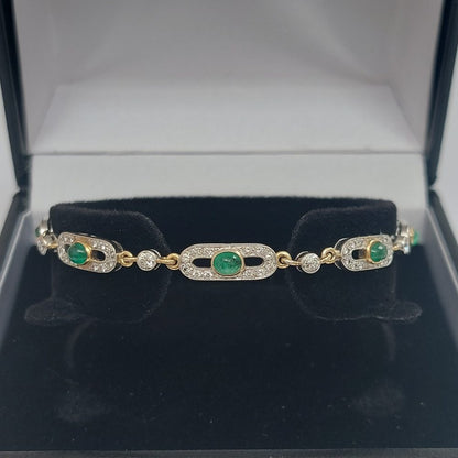 Vintage Emerald and Diamond Bracelet