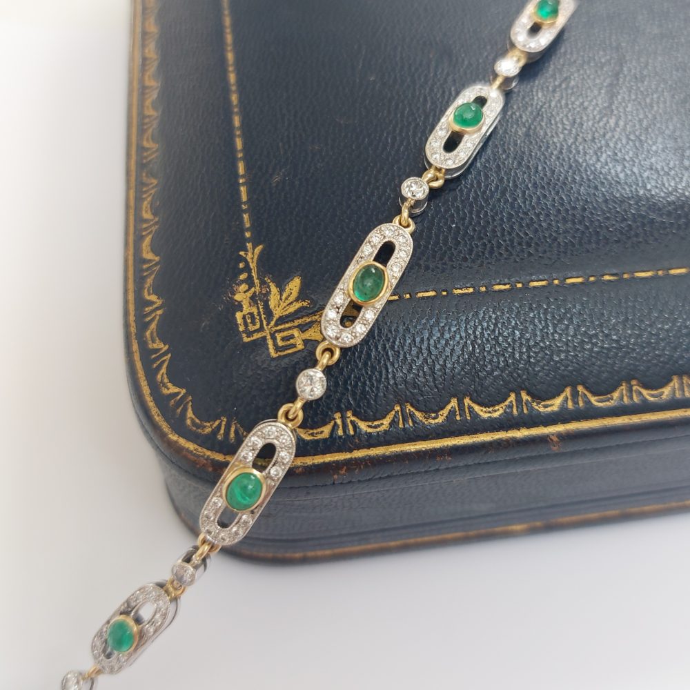Vintage Emerald and Diamond Bracelet