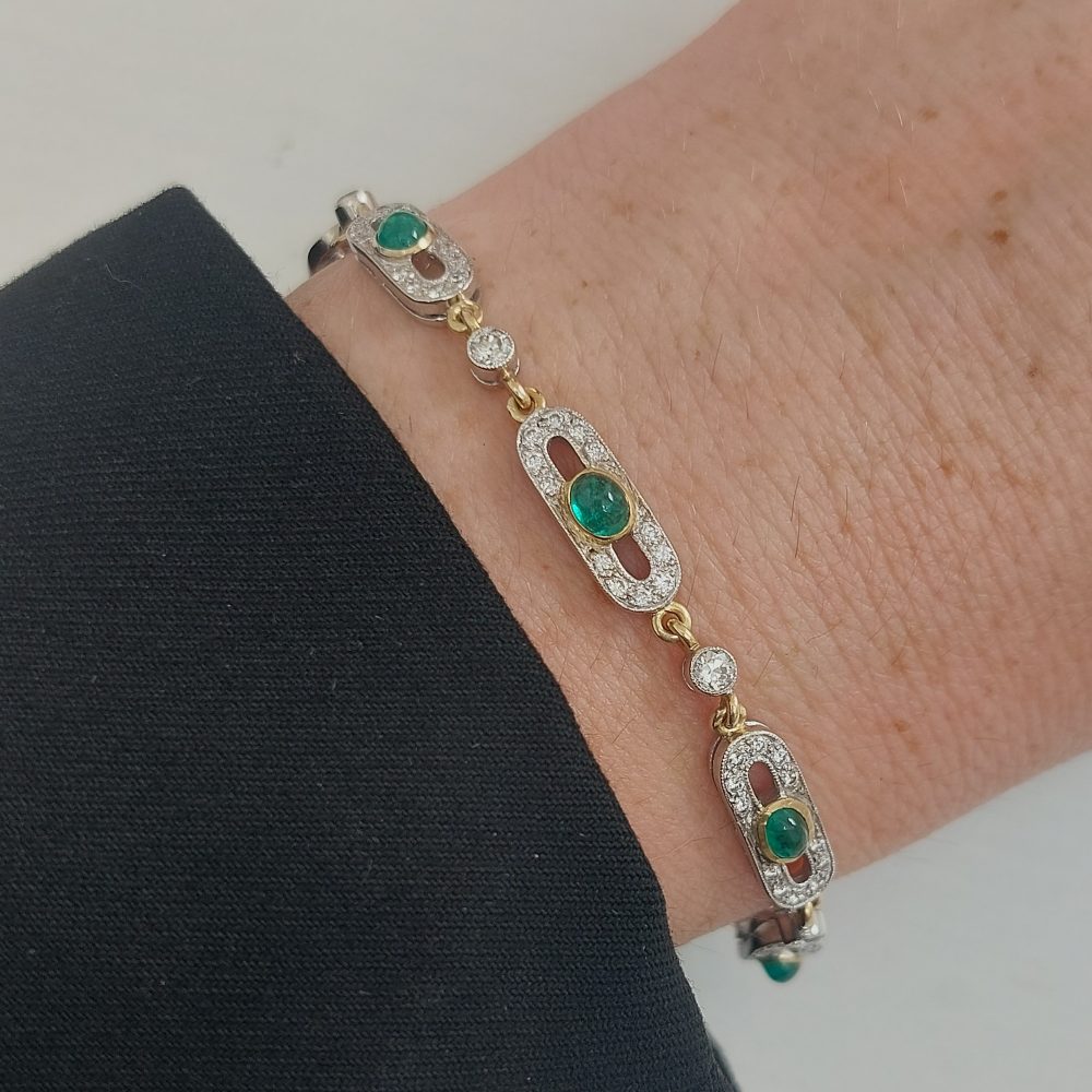 Vintage Emerald and Diamond Bracelet