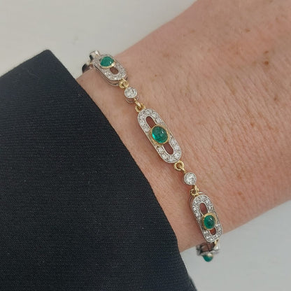 Vintage Emerald and Diamond Bracelet