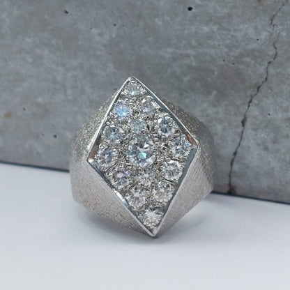Vintage French 1ct Pavé Set Diamond Ring