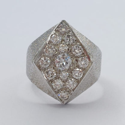 Vintage French 1ct Pavé Set Diamond Ring
