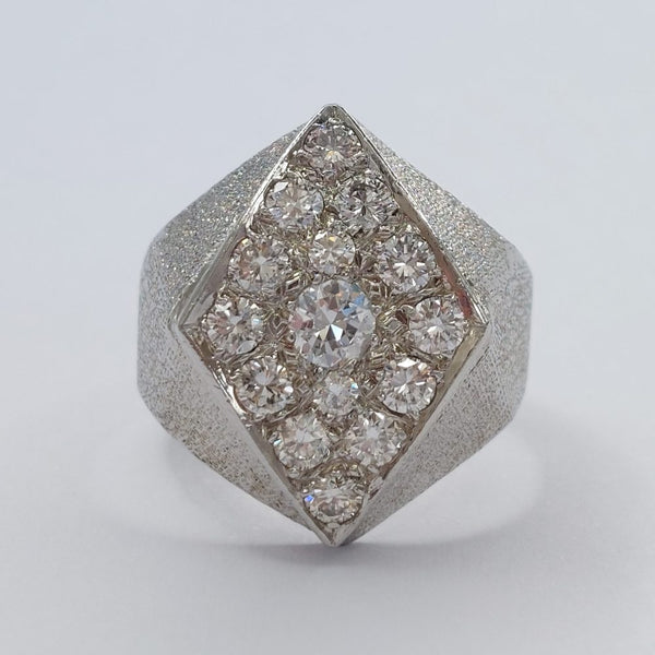 Vintage French 1ct Pavé Set Diamond Ring