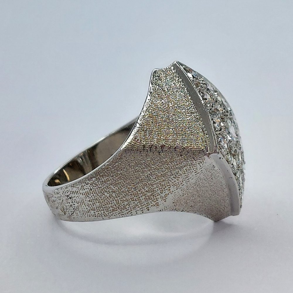 Vintage French 1ct Pavé Set Diamond Ring