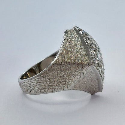 Vintage French 1ct Pavé Set Diamond Ring