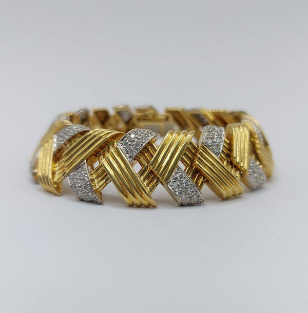 Vintage French Gold and Diamond Bracelet